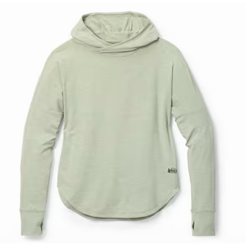 REI CO-OP Women's M Sahara Shade Hoodie Sage Green Hiking Active Top